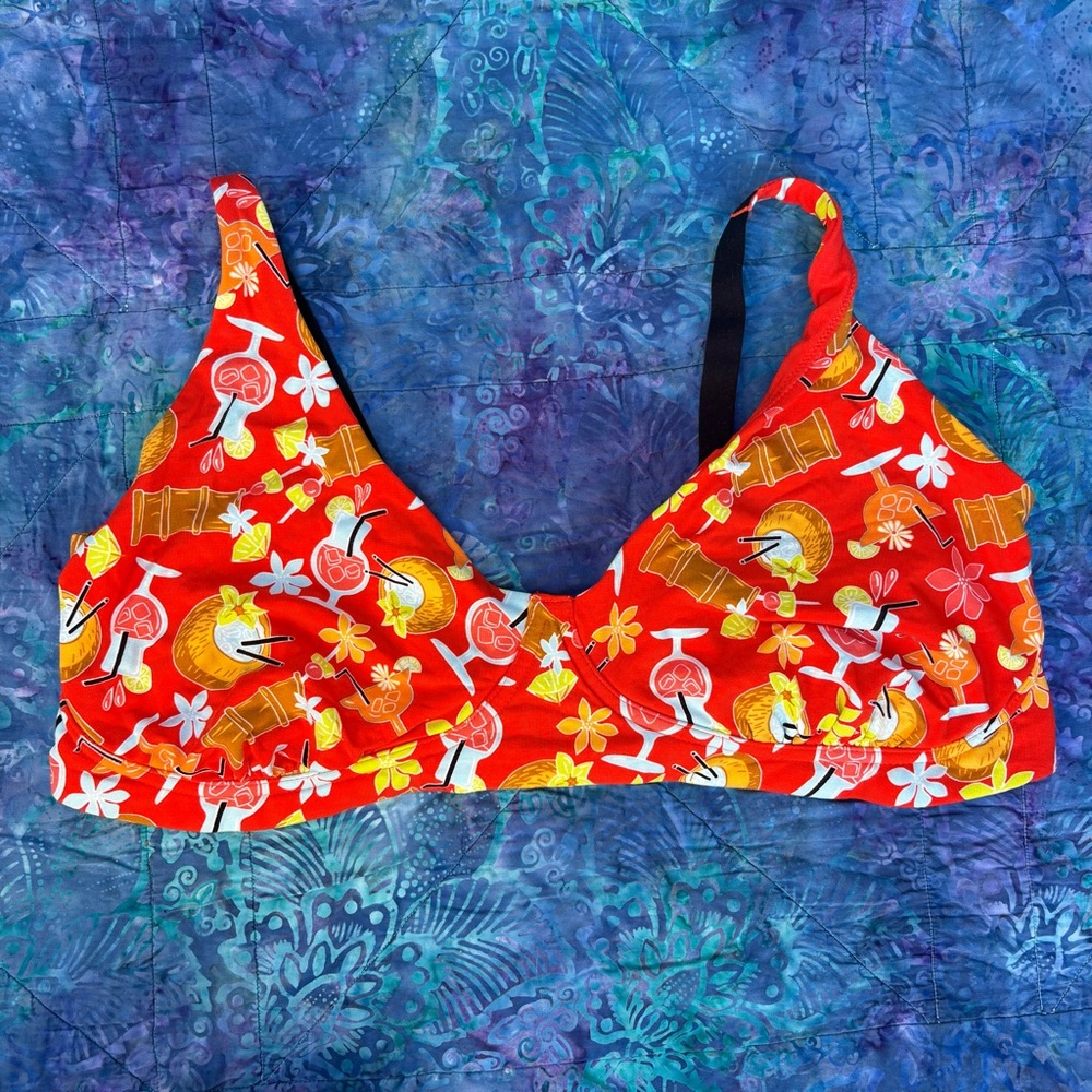 MeUndies Mai Tai orange tiki bar cocktail bra bralette size 4XL